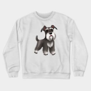 Cute Miniature Schnauzer Drawing Crewneck Sweatshirt